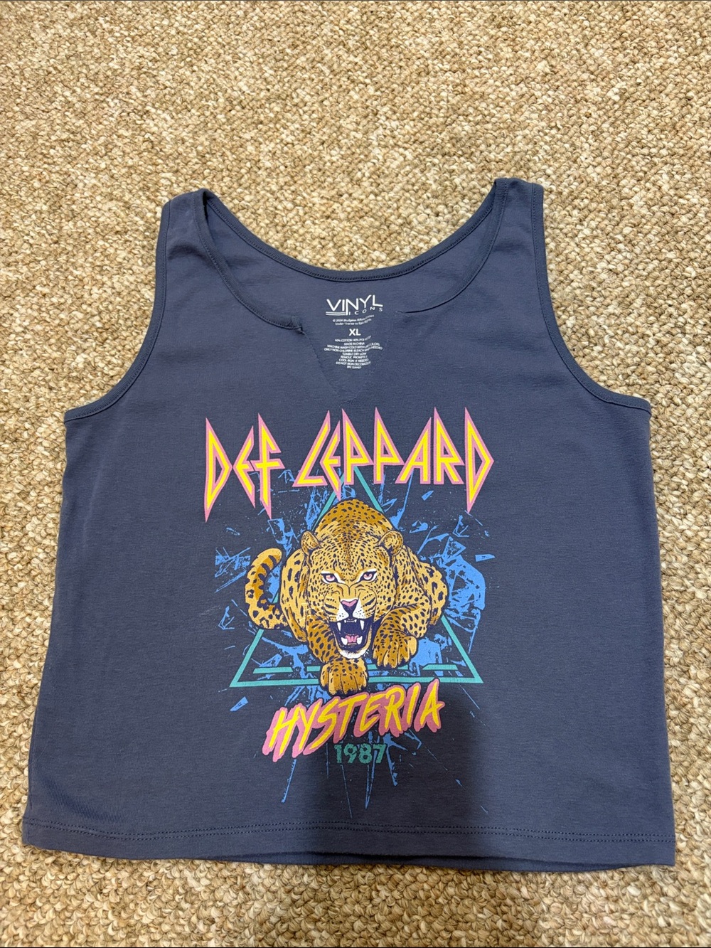 Def Leppard Hysteria 1987 Graphic Tank Top - Dusty Blue